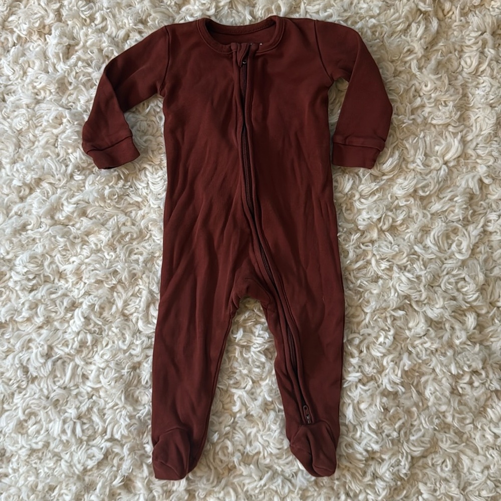 Colored Organics footie pajamas with 2-way zipper